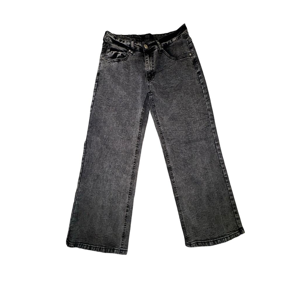 Rise Supply Co. Black Acid Wash Wide Leg Stretch Jeans Size 9